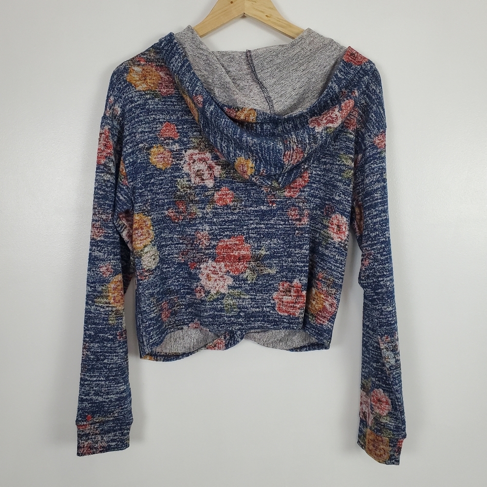 JOE B cropped hoodie floral print med - Picture 2 of 3